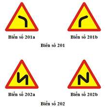 Biển báo chỗ ngoặt nguy hiểm vòng bên trái, phải (biển báo 201)