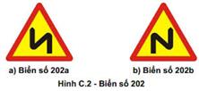 Biển báo nhiều chỗ ngoạt nguy hiểm liên tiếp vòng bên trái, phải (biển báo 202)