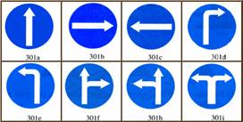 Biển báo Hướng đi phải theo (biển báo 301)