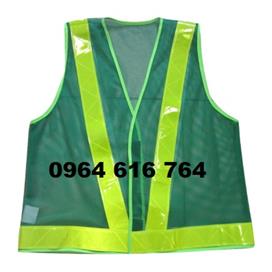 Áo phản quang chữ A màu xanh môi trường