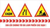 Biển báo đường hẹp trái