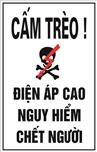 Biển báo cấm trèo điện áp cao nguy hiểm