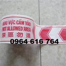 Băng rào cảnh báo màu trắng đỏ loại 1 lớp