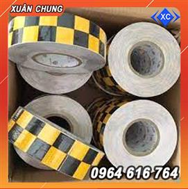 Decal phản quang sọc caro vàng đen