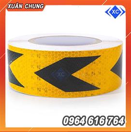 Decal phản quang màu vàng đen hình mũi tên