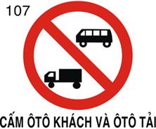 Biển báo Cấm ô tô khách và ô tô tải (biển báo 107)