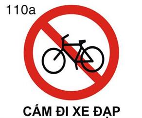 Biển báo Cấm đi xe đạp (biển báo 110a)