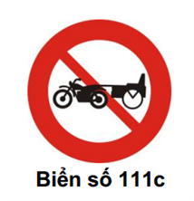 Biển báo Cấm xe ba bánh loại có động cơ (xích lô máy) (biển báo 111c)