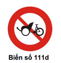 Biển báo Cấm xe ba bánh không có động cơ (Xích lô) (biển báo 111d)